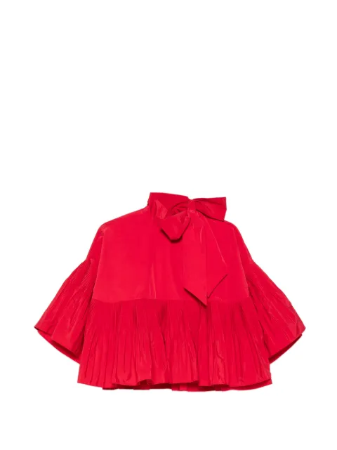 PSOPHIA pleated pussy-bow cape
