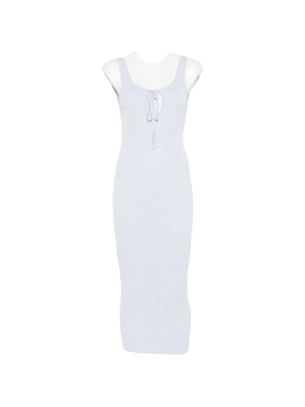 Erika Cavallini tie-neck ribbed dress - Blu