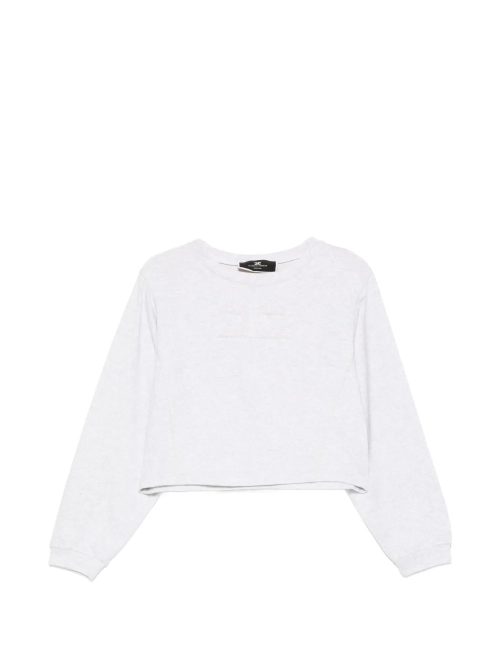 Elisabetta Franchi logo-embroidered cropped sweater - Grigio