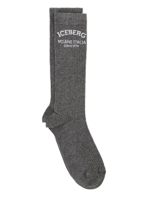 Iceberg logo ribbed socks