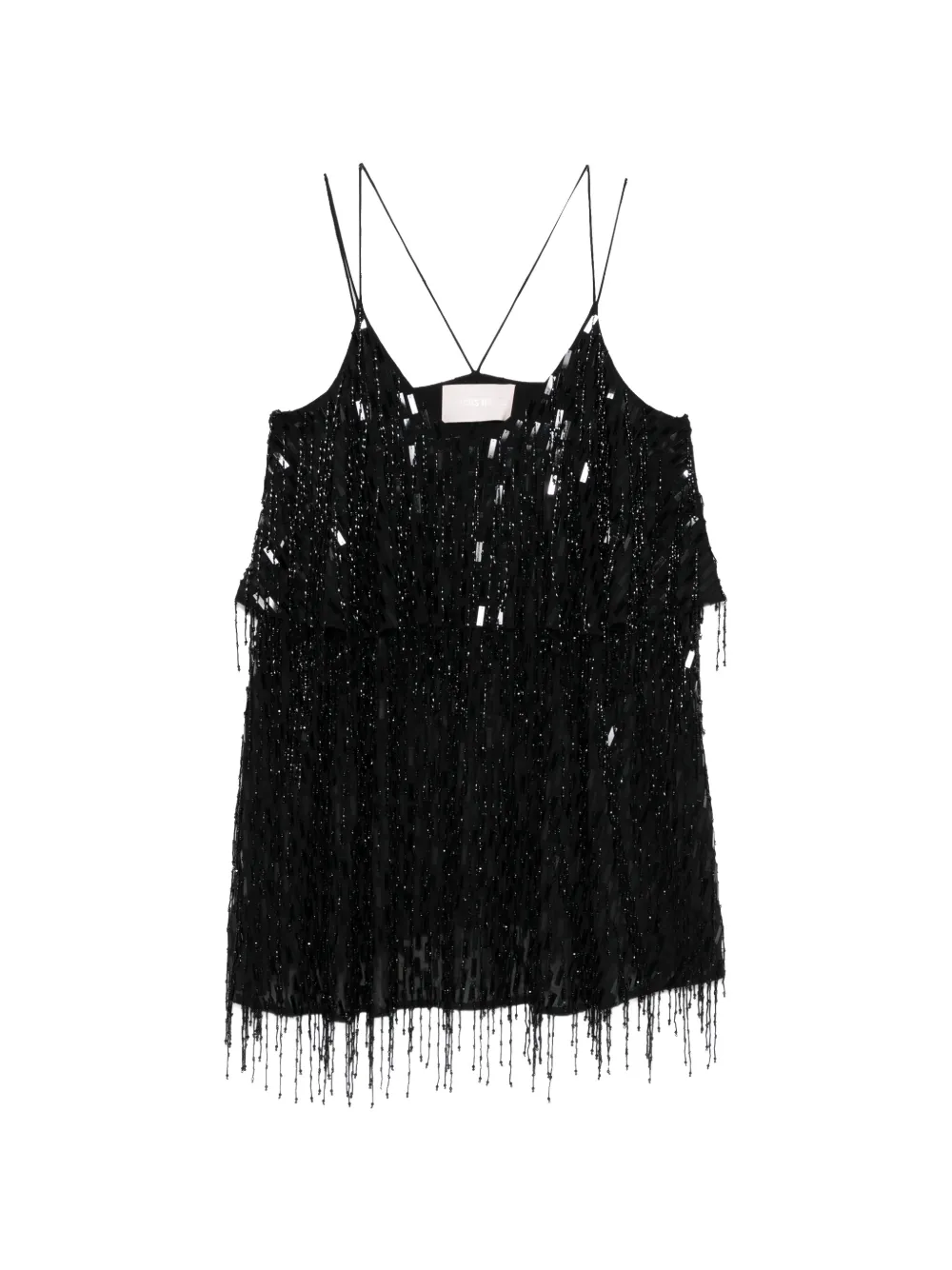 Circus Hotel beaded fringed dress - Schwarz