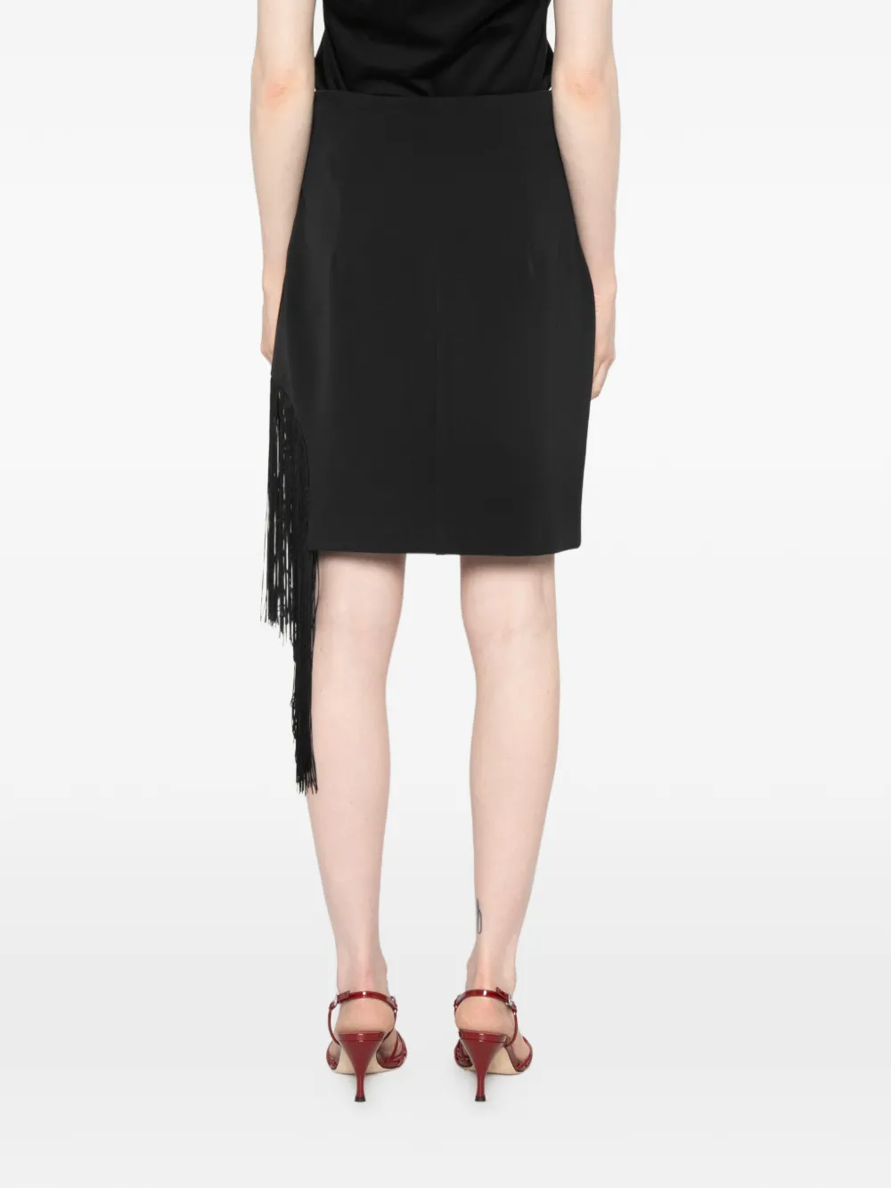 PINKO Mini-rok met franje Zwart