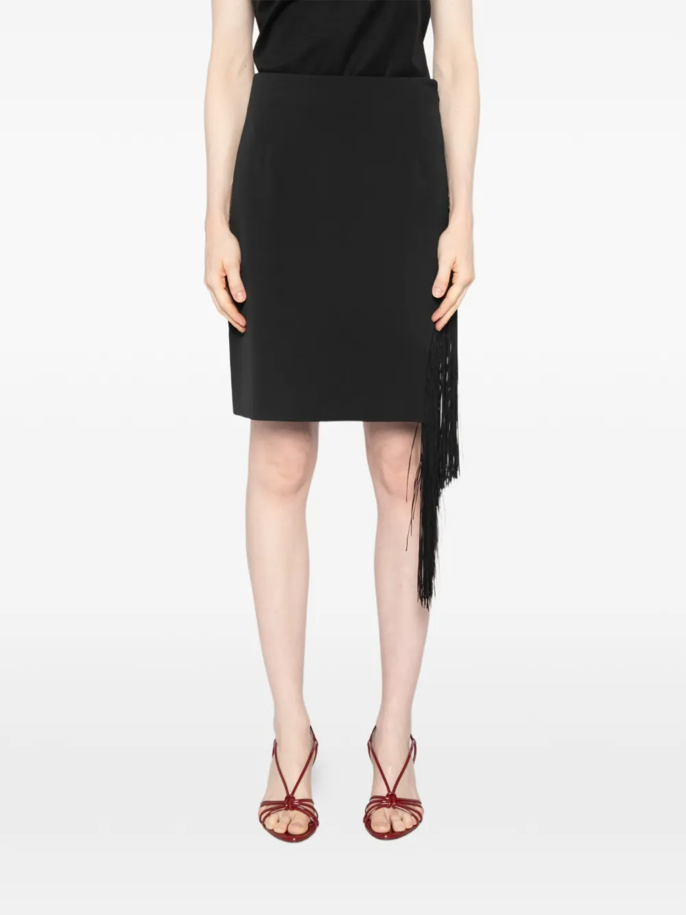 PINKO Mini-rok met franje Zwart