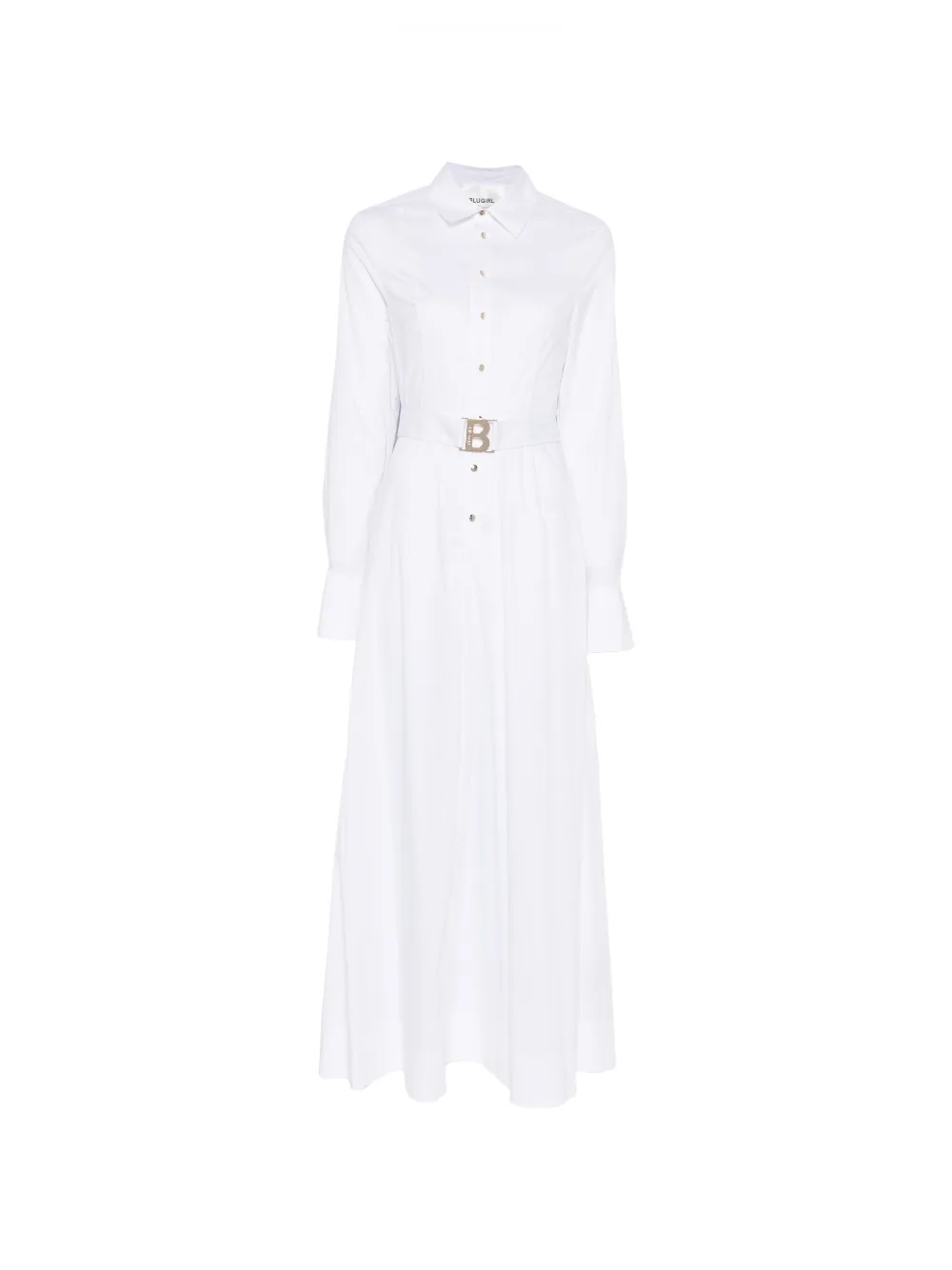 Blugirl belted collared maxi dress - Bianco