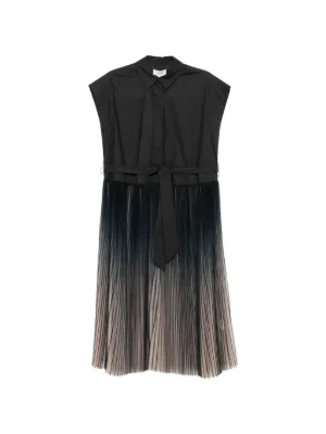 club monaco ombre pleated dress Club Monaco Ombre Pleated Dress In Green Multi