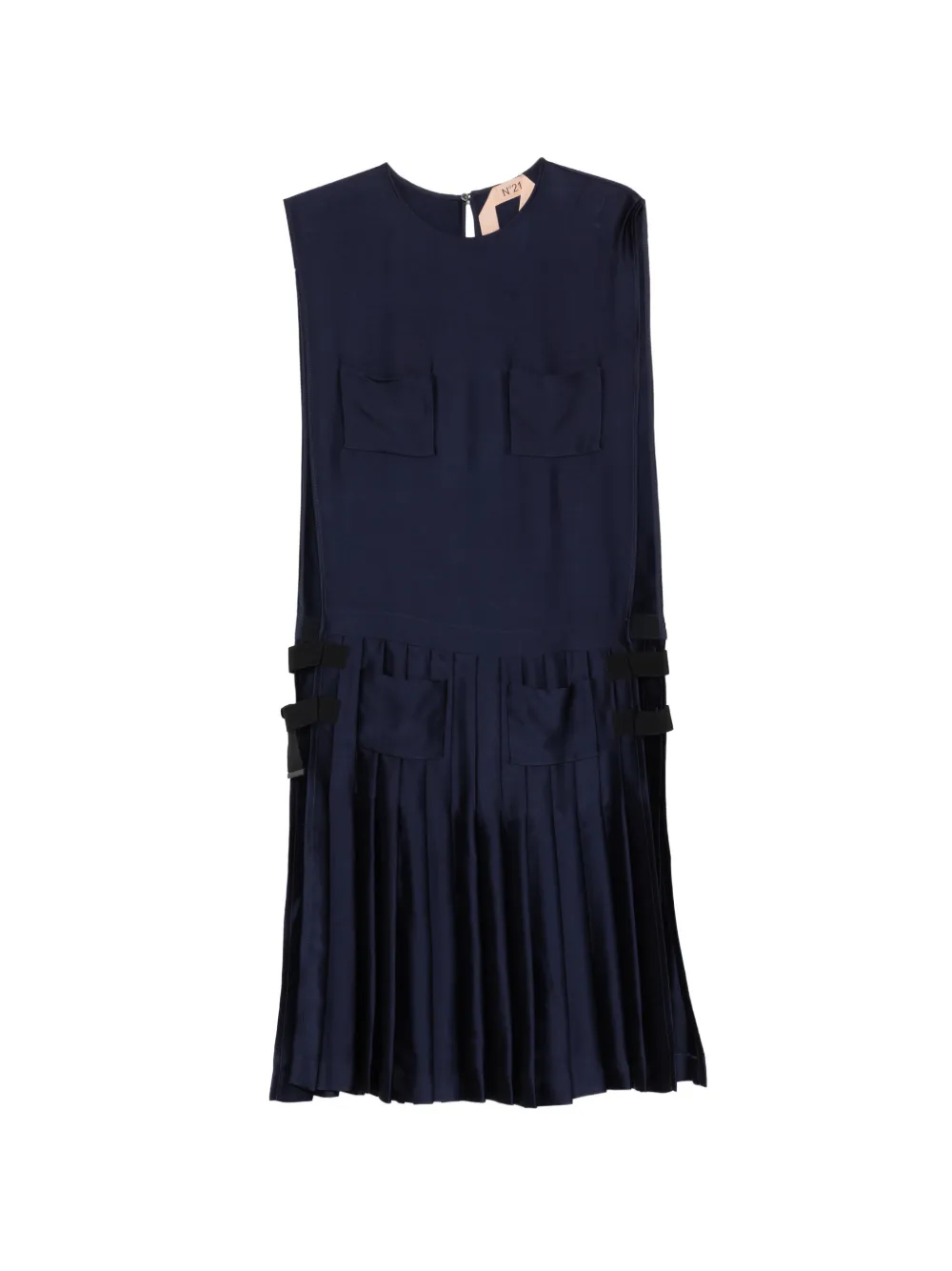 Nº21 patch-pocket pleated dress - Blu