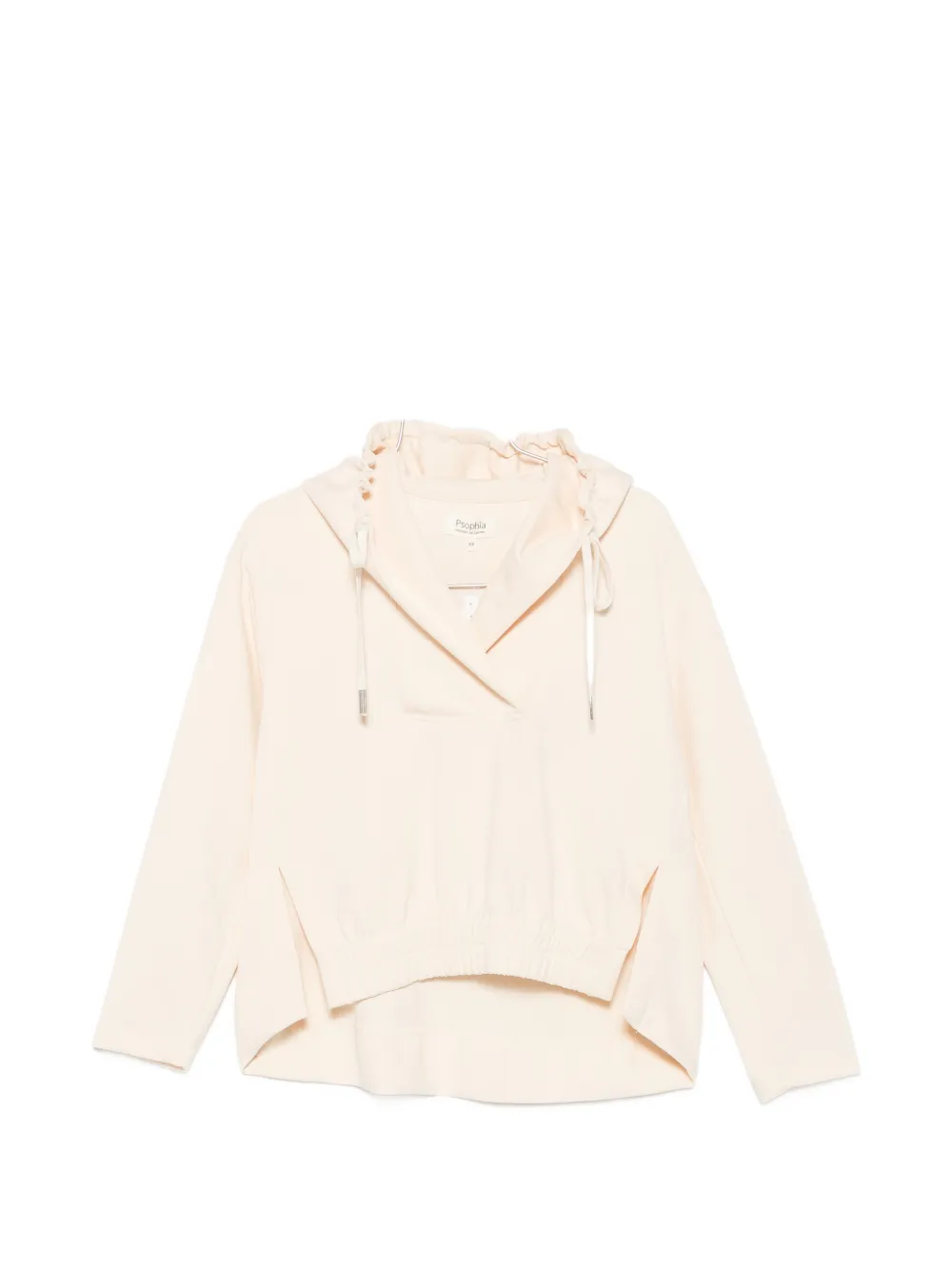 PSOPHIA drawstring-hood elasticated-hem hoodie - Toni neutri