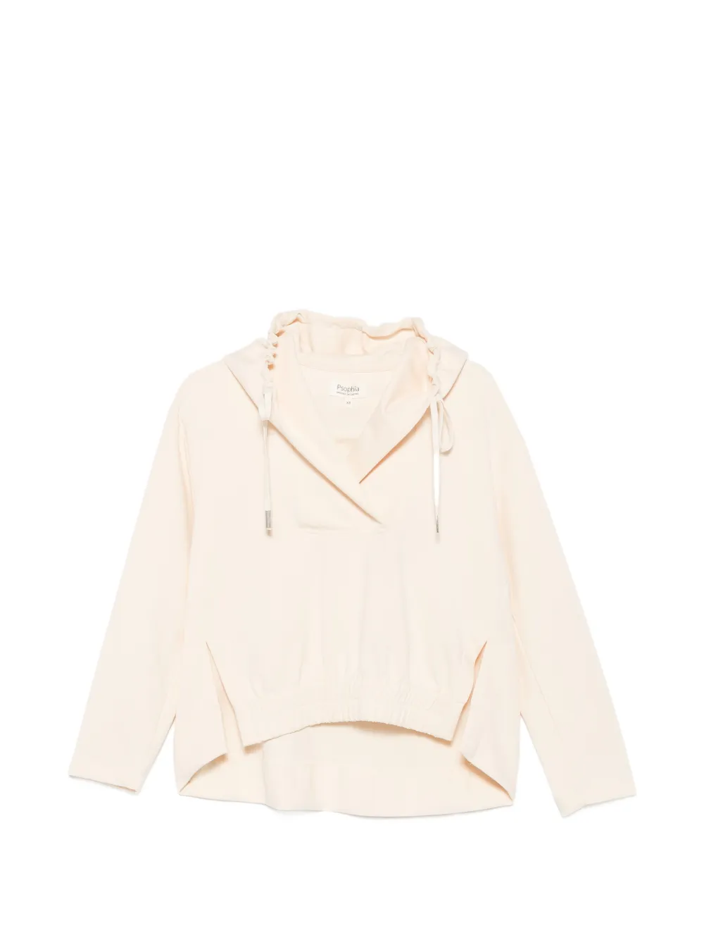 PSOPHIA drawstring-hood elasticated-hem hoodie - Neutrals