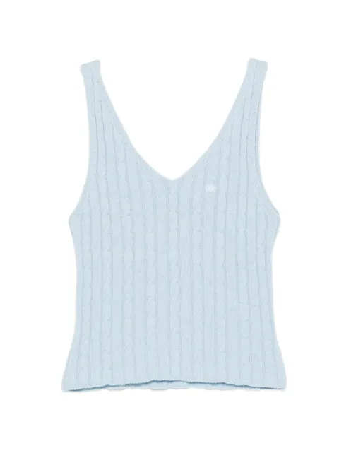 mvp wardrobe top en tejido de ochos con cuello en V
