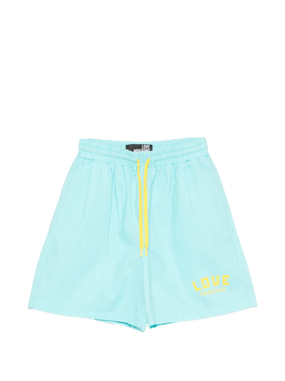 Love Moschino logo-print pinstripe-pattern shorts - Blu
