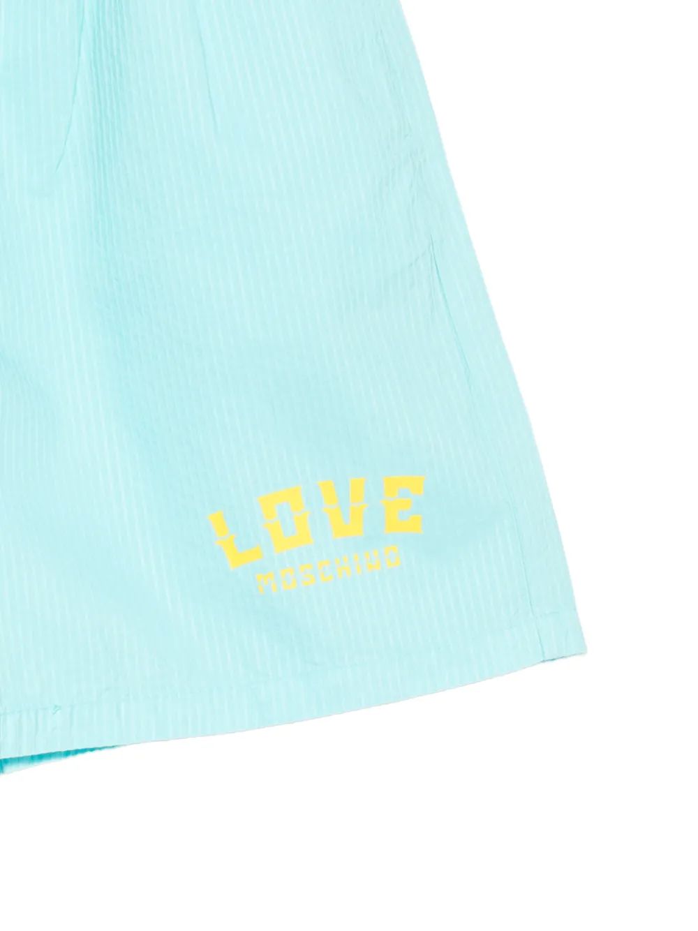 Love Moschino Shorts met krijtstreep en logo-print Blauw
