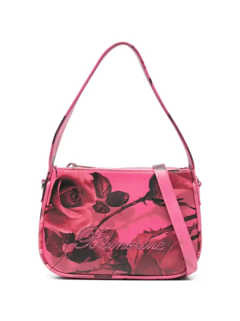 Blumarine small floral-print logo-embellished leather tote bag