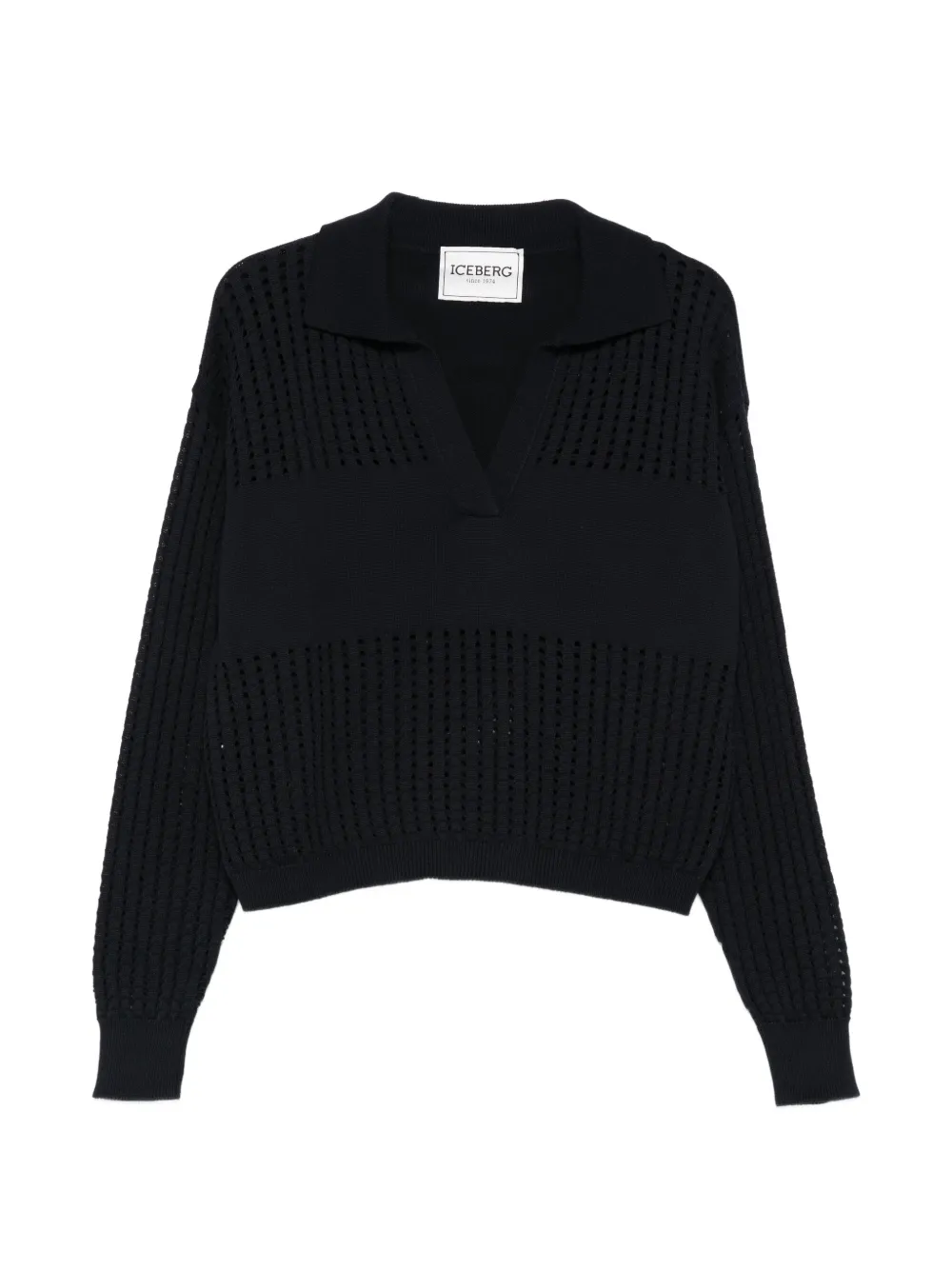 Iceberg polo-collar sweater - Blu