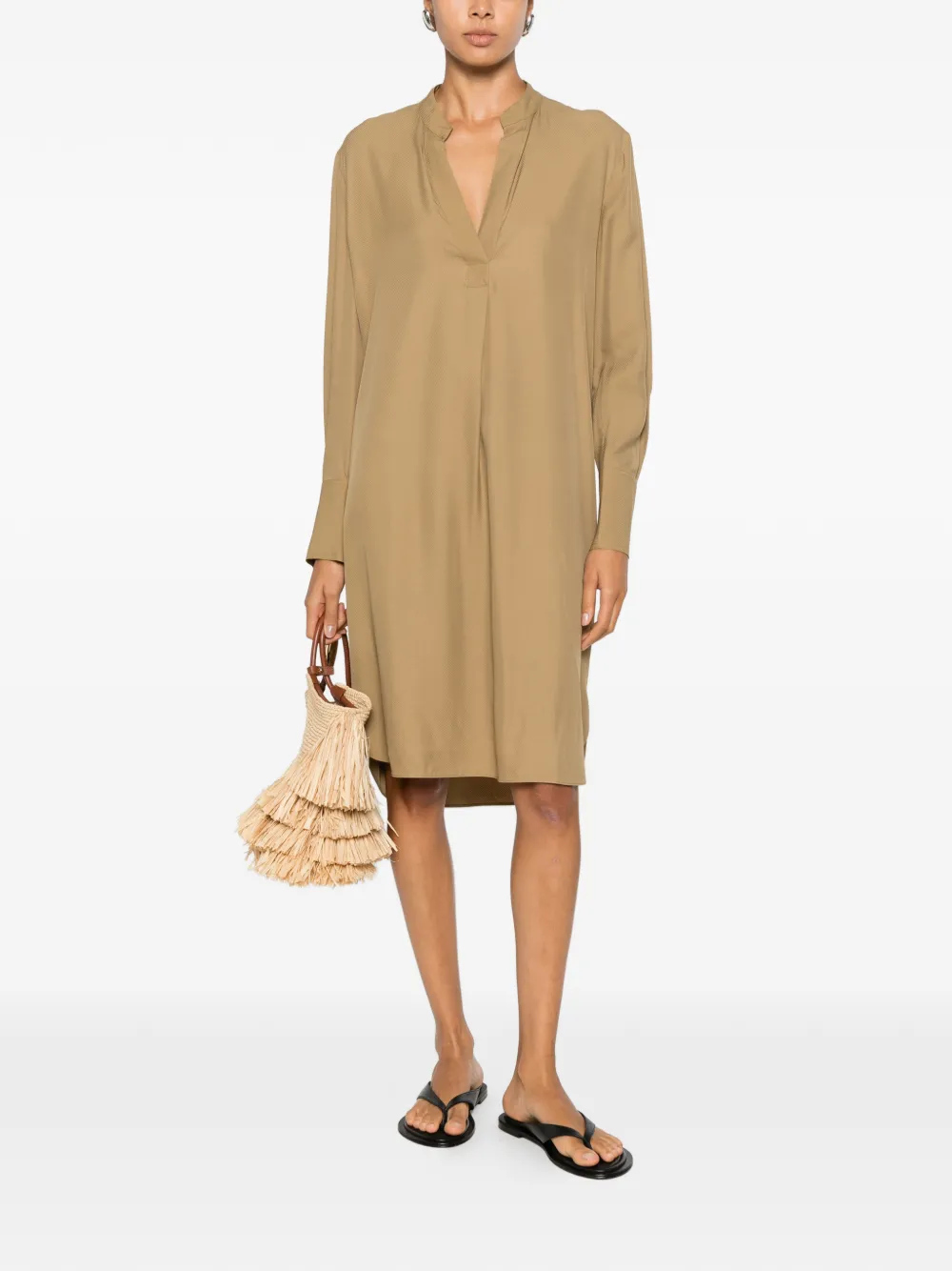 By Malene Birger Mabilla mini-jurk met V-hals Beige