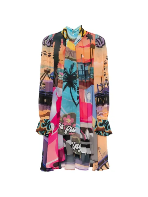 Marco Bologna vestido corto con moño y estampado gráfico