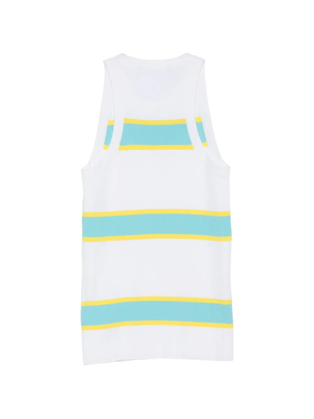 Love Moschino striped-pattern logo-patch top Wit
