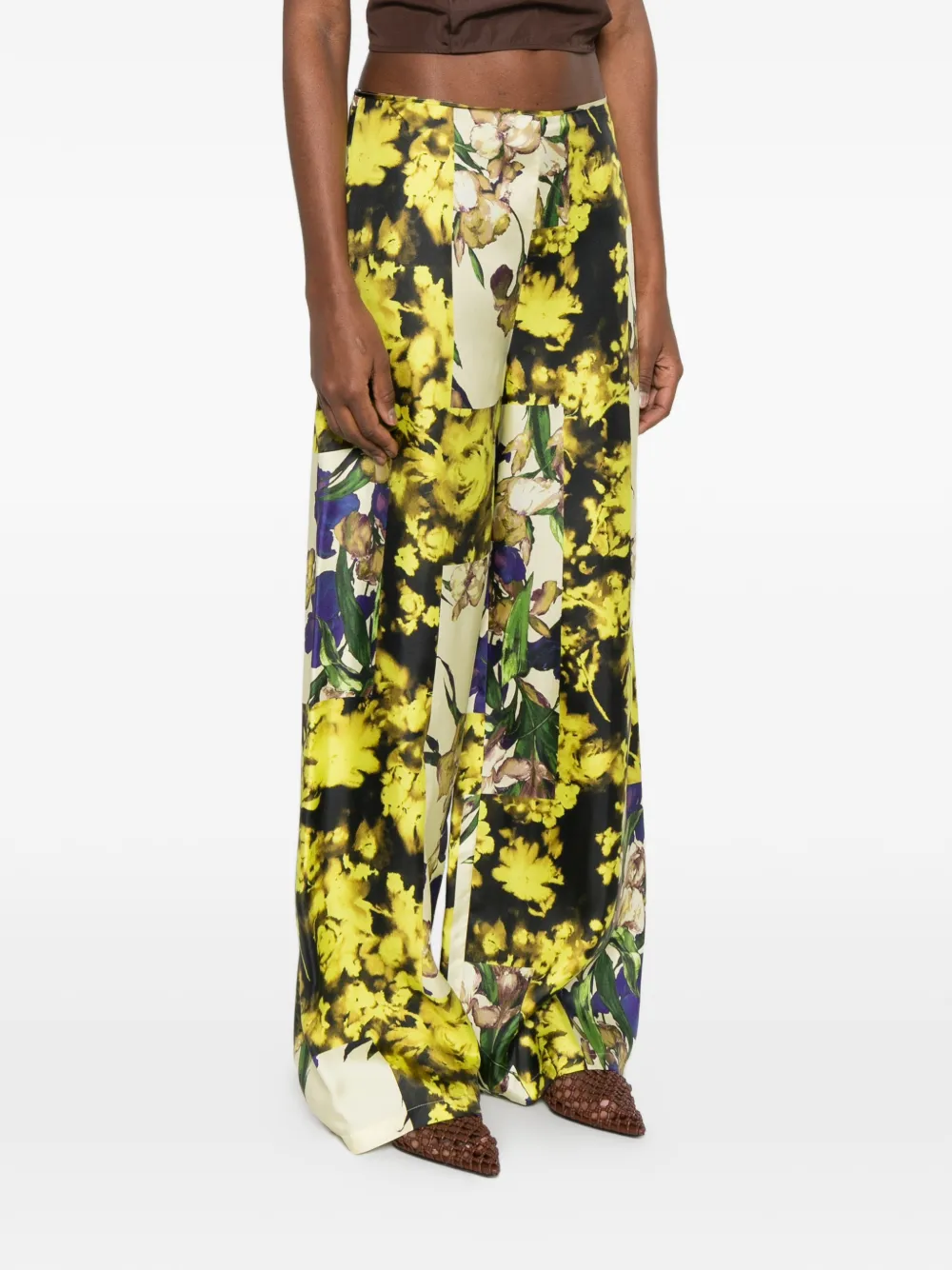 Erika Cavallini Broek met bloemenprint Groen