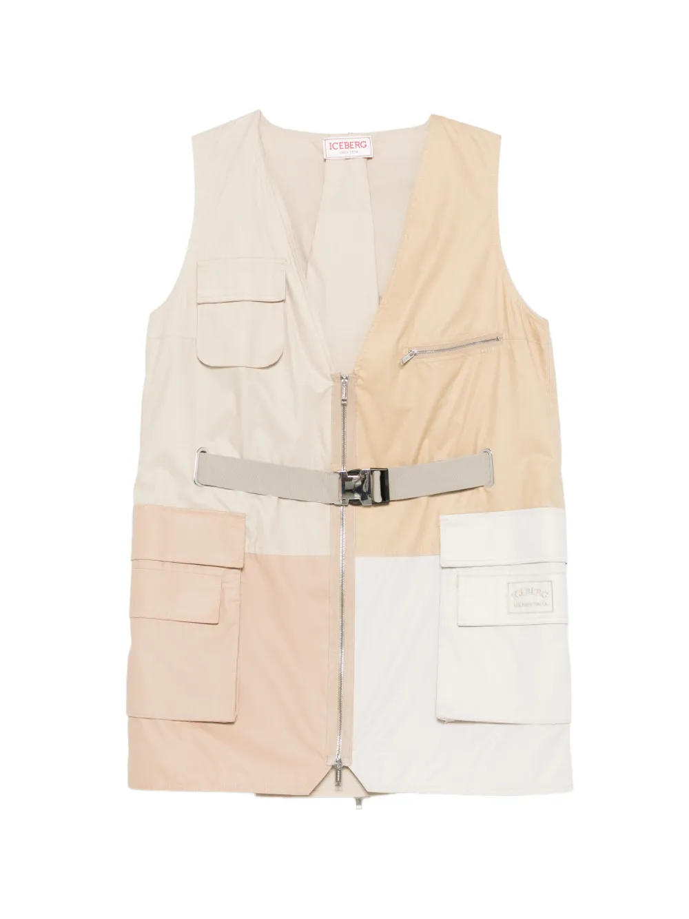 Iceberg colourblock pocket mini dress - Toni neutri