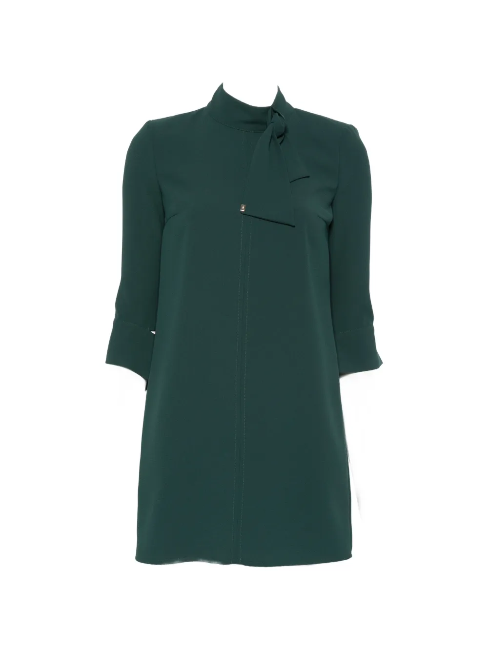 Elisabetta Franchi bow-detail high-neck mini dress - Verde