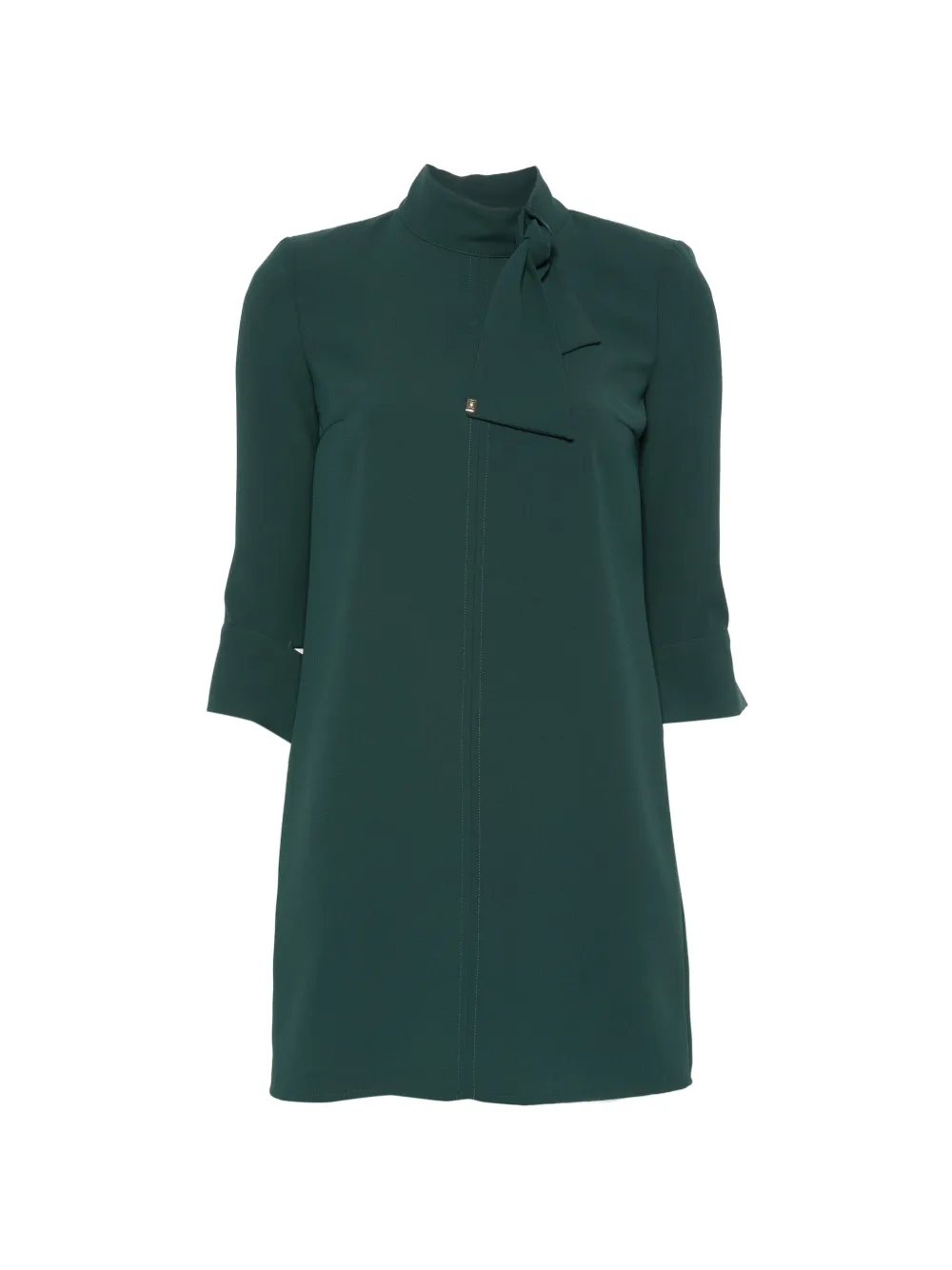 Elisabetta Franchi bow-detail high-neck mini dress - Verde