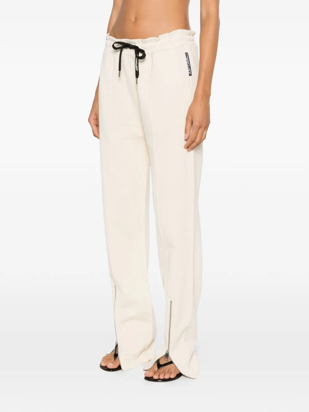 Just Cavalli Trainingsbroek met trekkoord en rits Beige