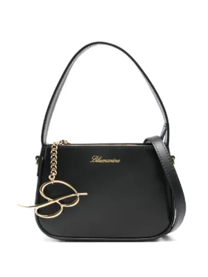 Blumarine レザーショルダーバッグ | ブラック | FARFETCH JP