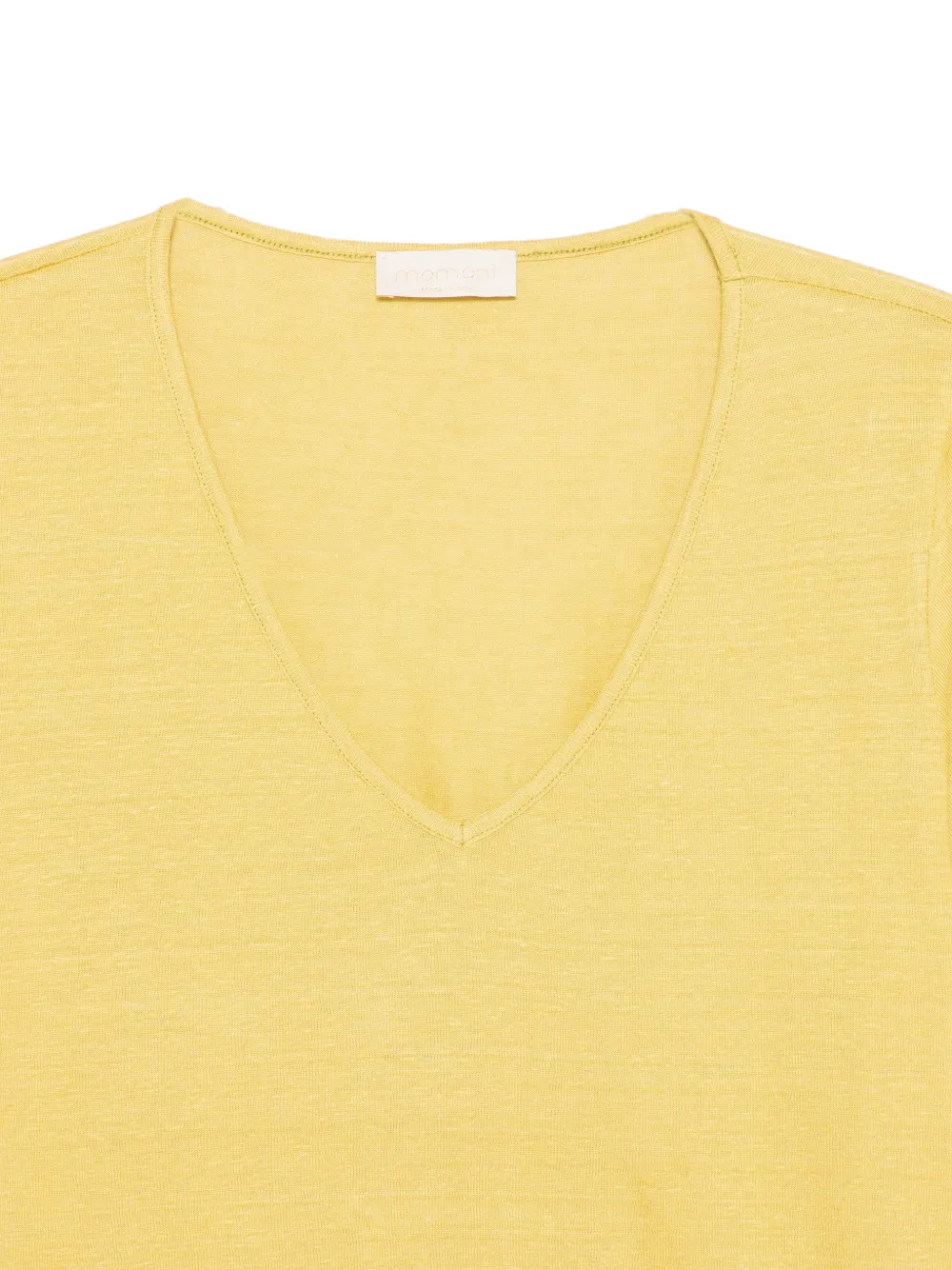 MOMONÌ T-shirt met V-hals Geel