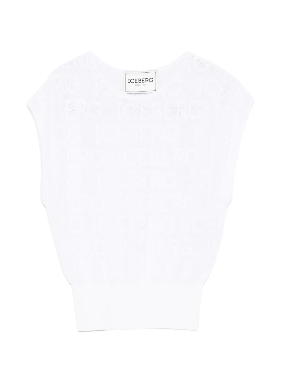Iceberg logo-pattern vest - Bianco