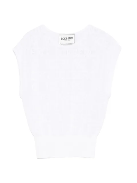 Iceberg logo-pattern vest