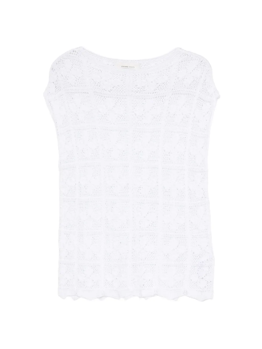 Liviana Conti crochet-knit sleeveless top - Bianco