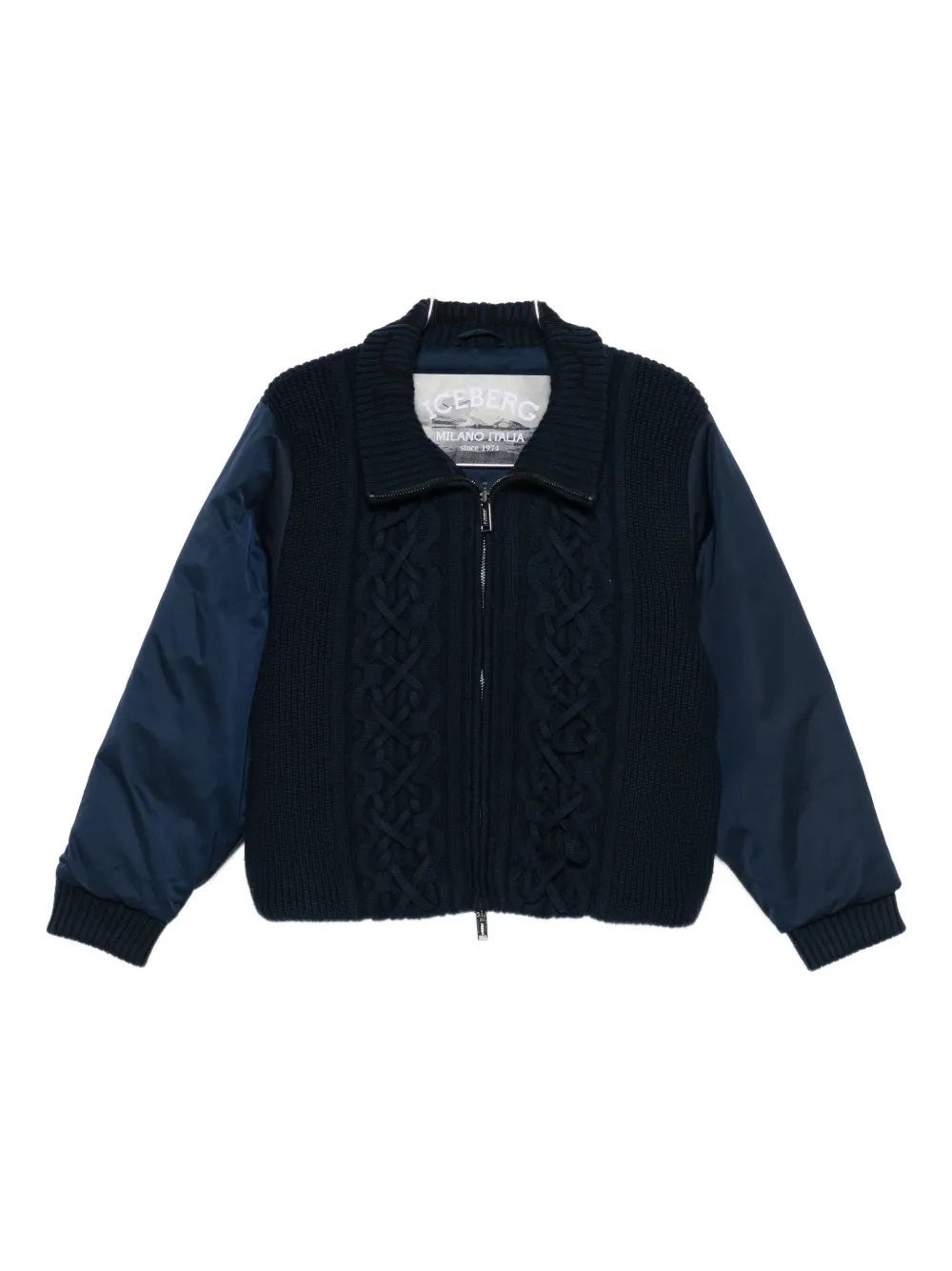 Iceberg Cable-knit Zip-up Jacket In Blue