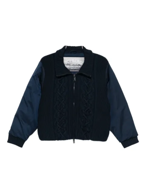 Iceberg cable-knit zip-up jacket