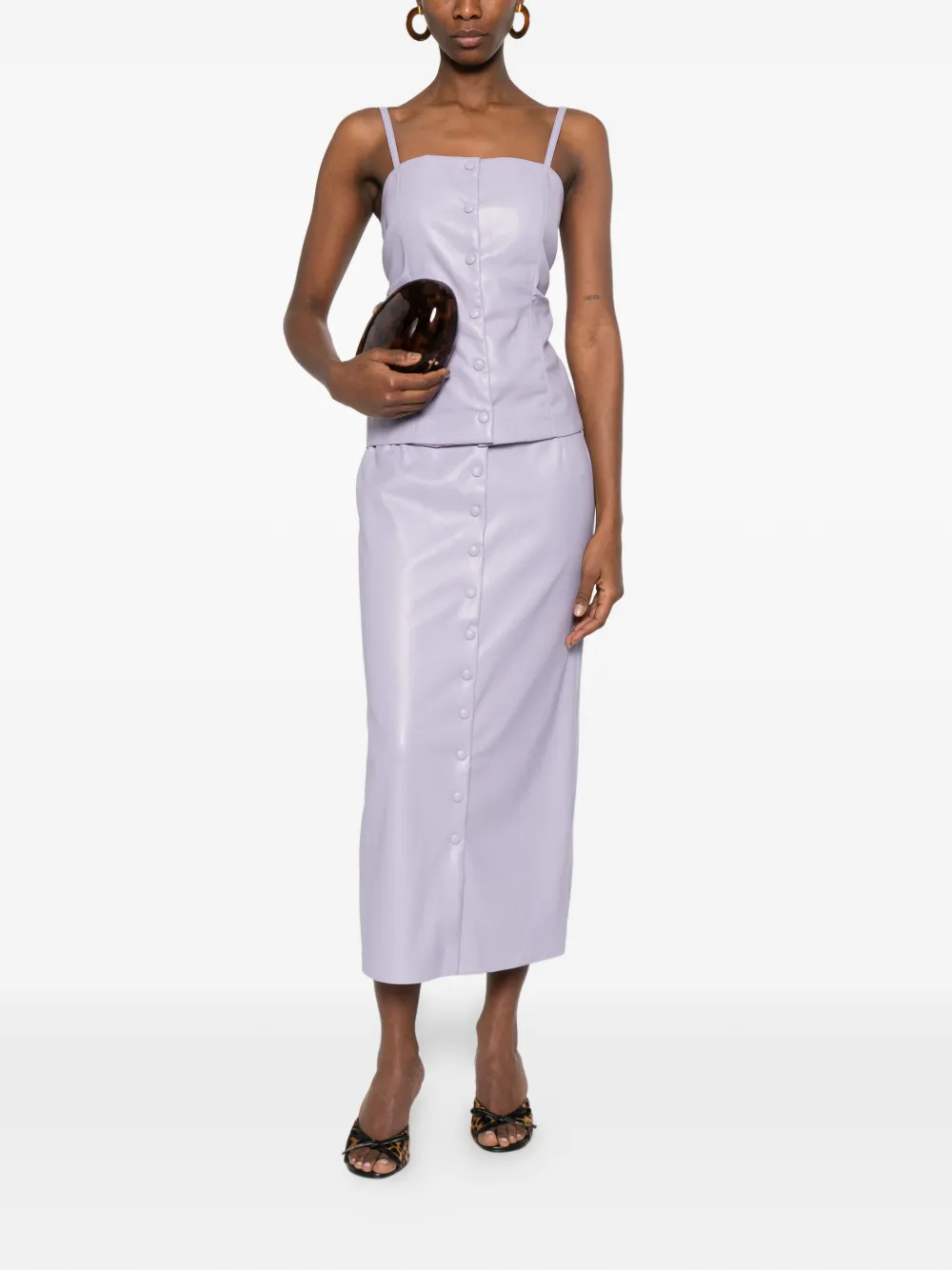  Erika Cavallini Button Strap Blouse - Purple 