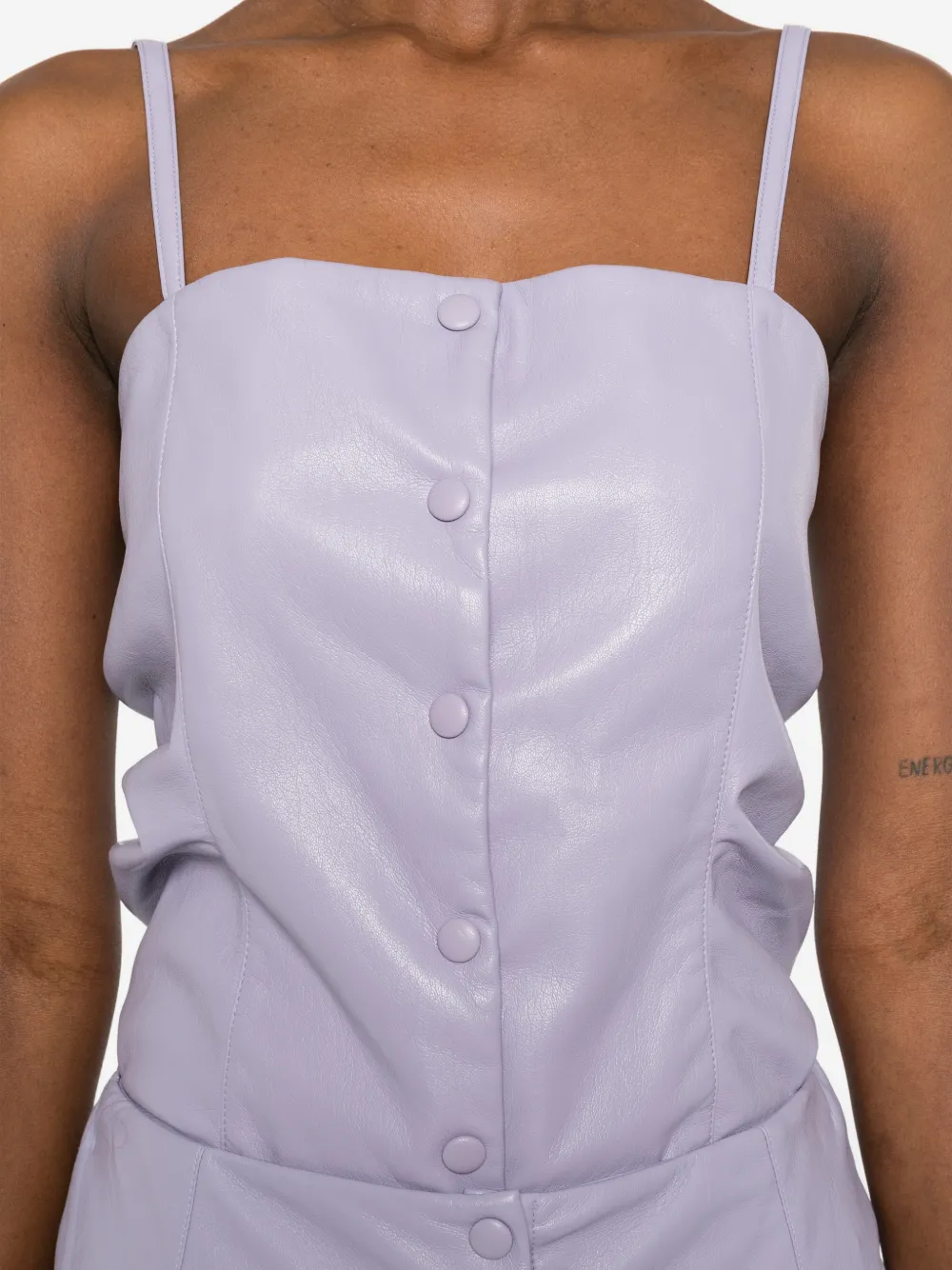 Erika Cavallini Blouse met bandjes met knopen Paars