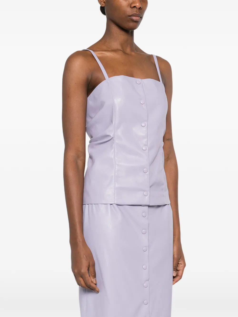  Erika Cavallini Button Strap Blouse - Purple 