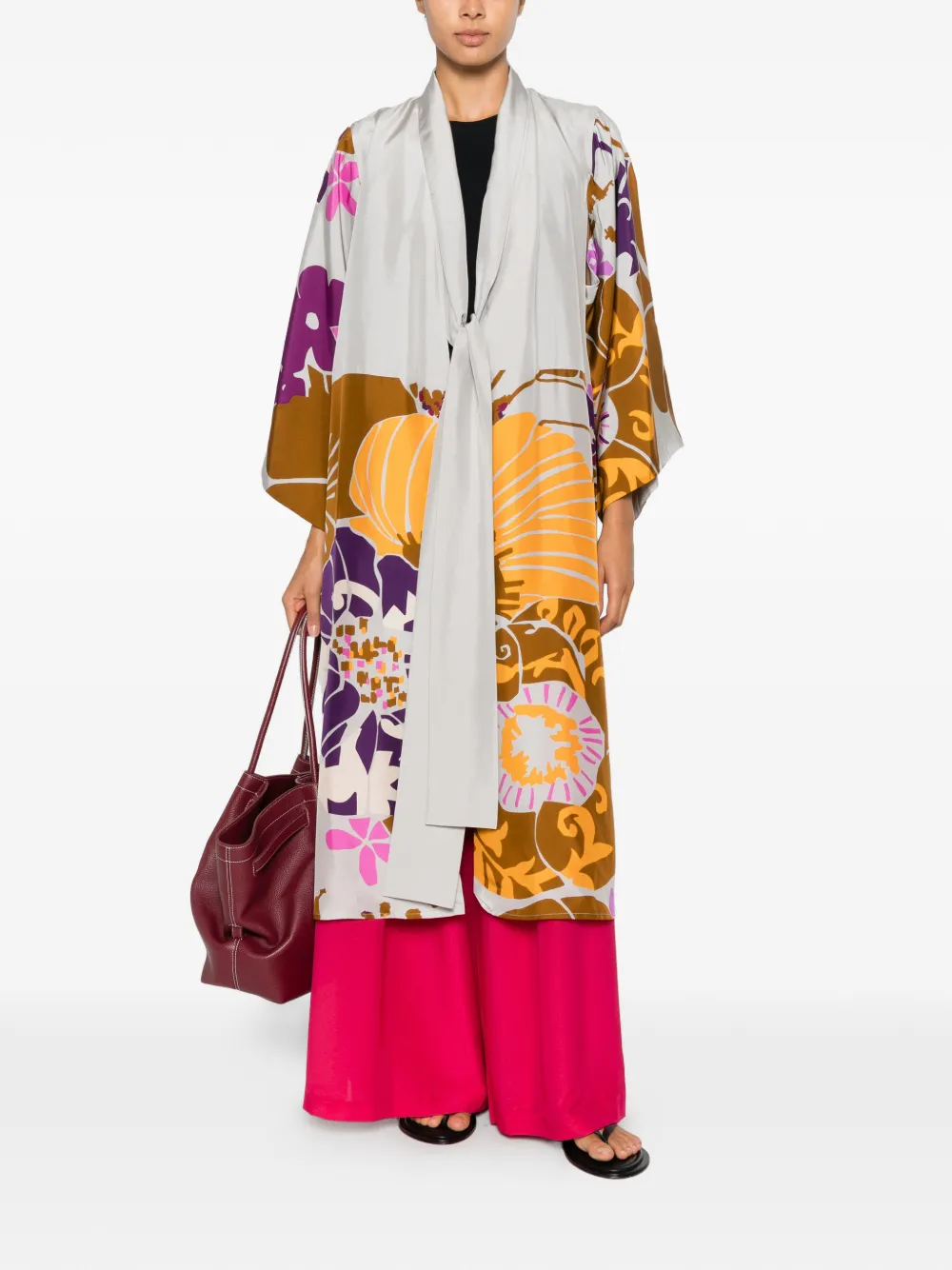  Psophia Abrigo Con Estampado Floral - Gris 