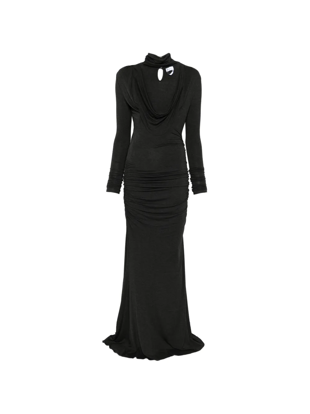 Blumarine turtleneck draped dress - Grigio