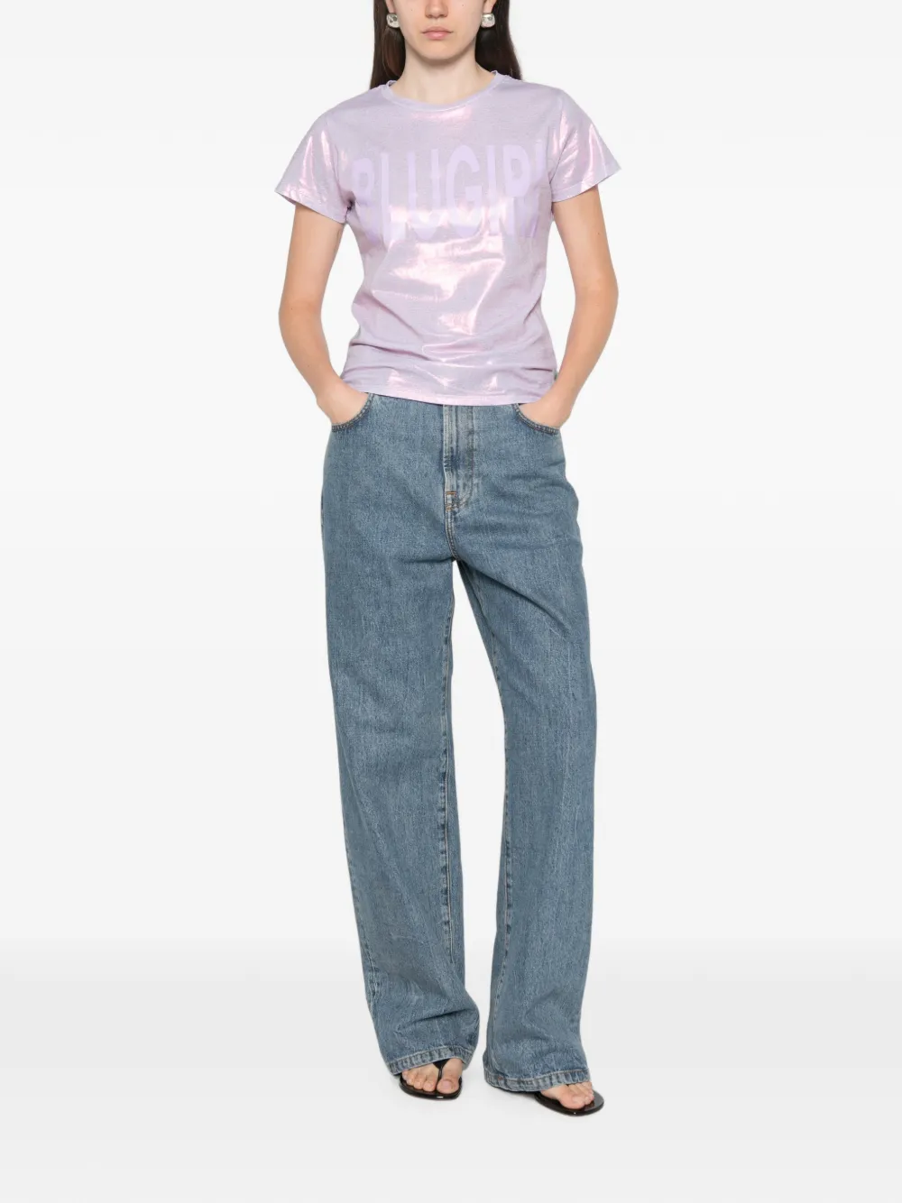 Blugirl T-shirt met logoprint Paars