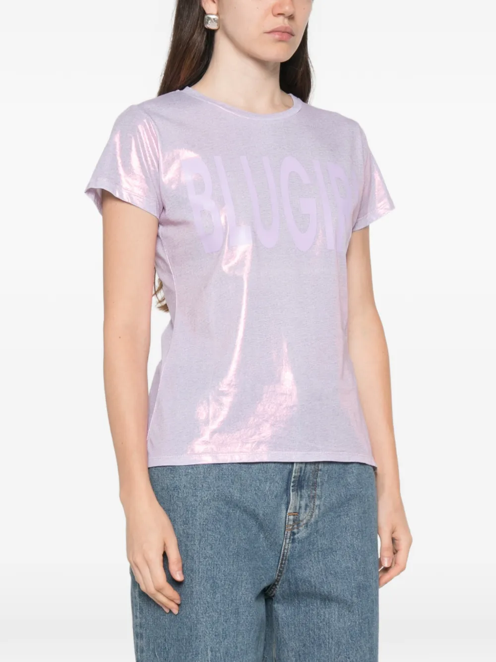 Blugirl T-shirt met logoprint Paars