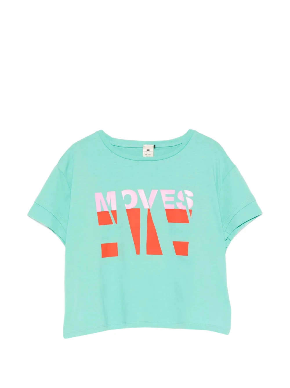 Elisabetta Franchi graphic-print cropped T-shirt - Verde