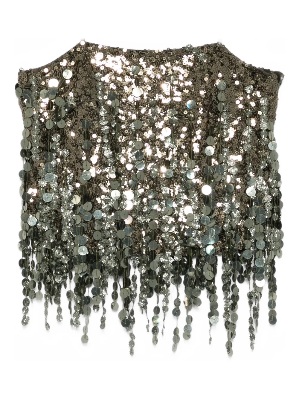 Blumarine Sequin Top In Green