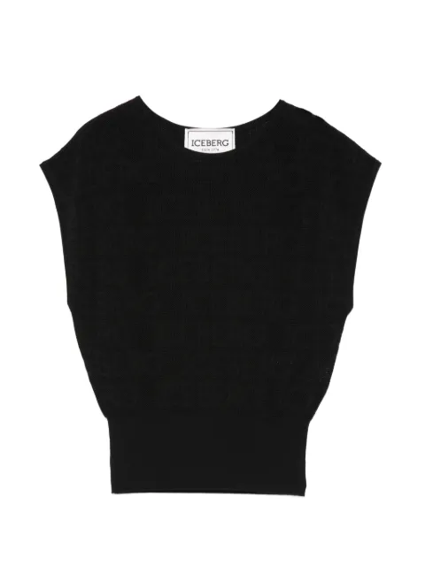 Iceberg logo-pattern vest