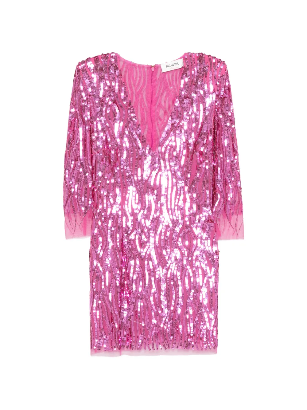 Blugirl sequinned V-neck mini dress - Rosa
