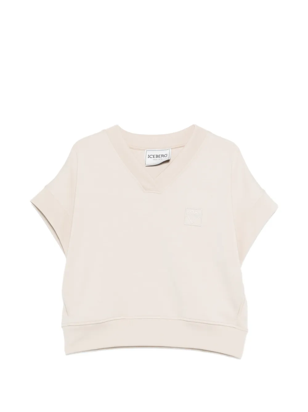 Iceberg logo V-neck sweatshirt - Toni neutri