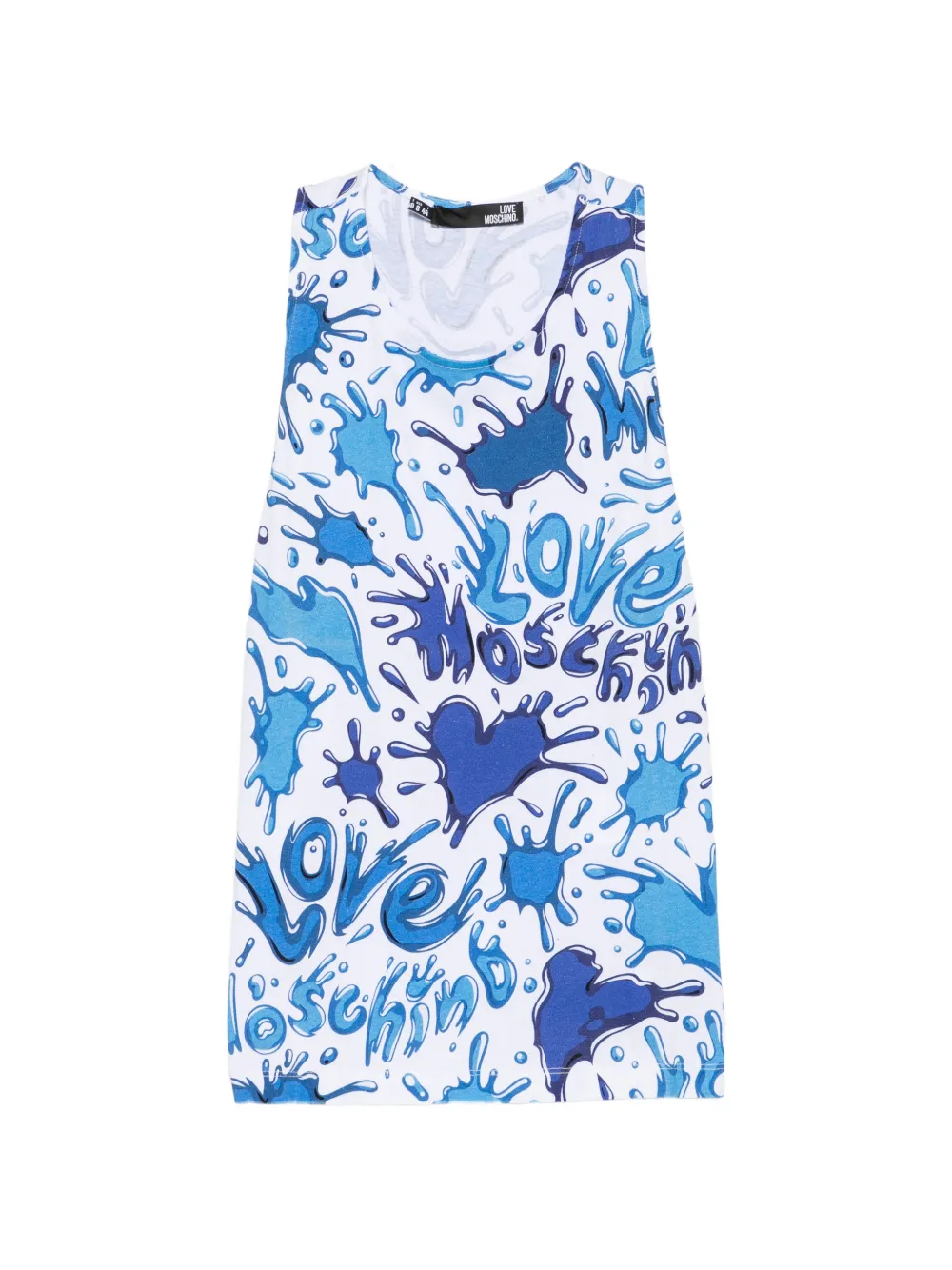 Love Moschino graffiti-print top - Bianco