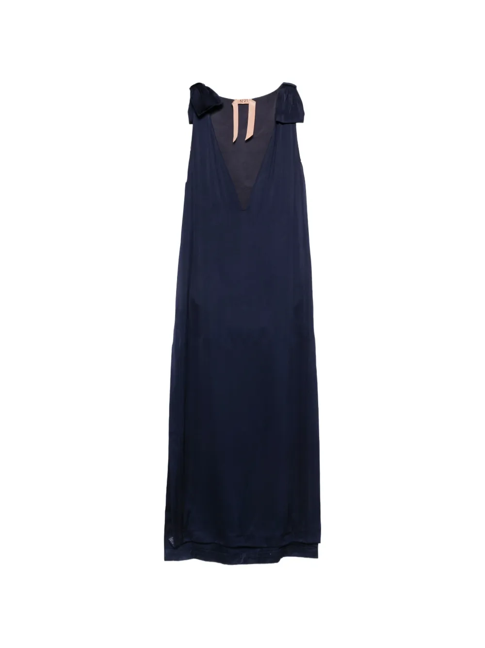 Nº21 bow V-neck dress - Blu