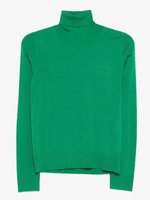 Iceberg logo-embroidered turtleneck sweater