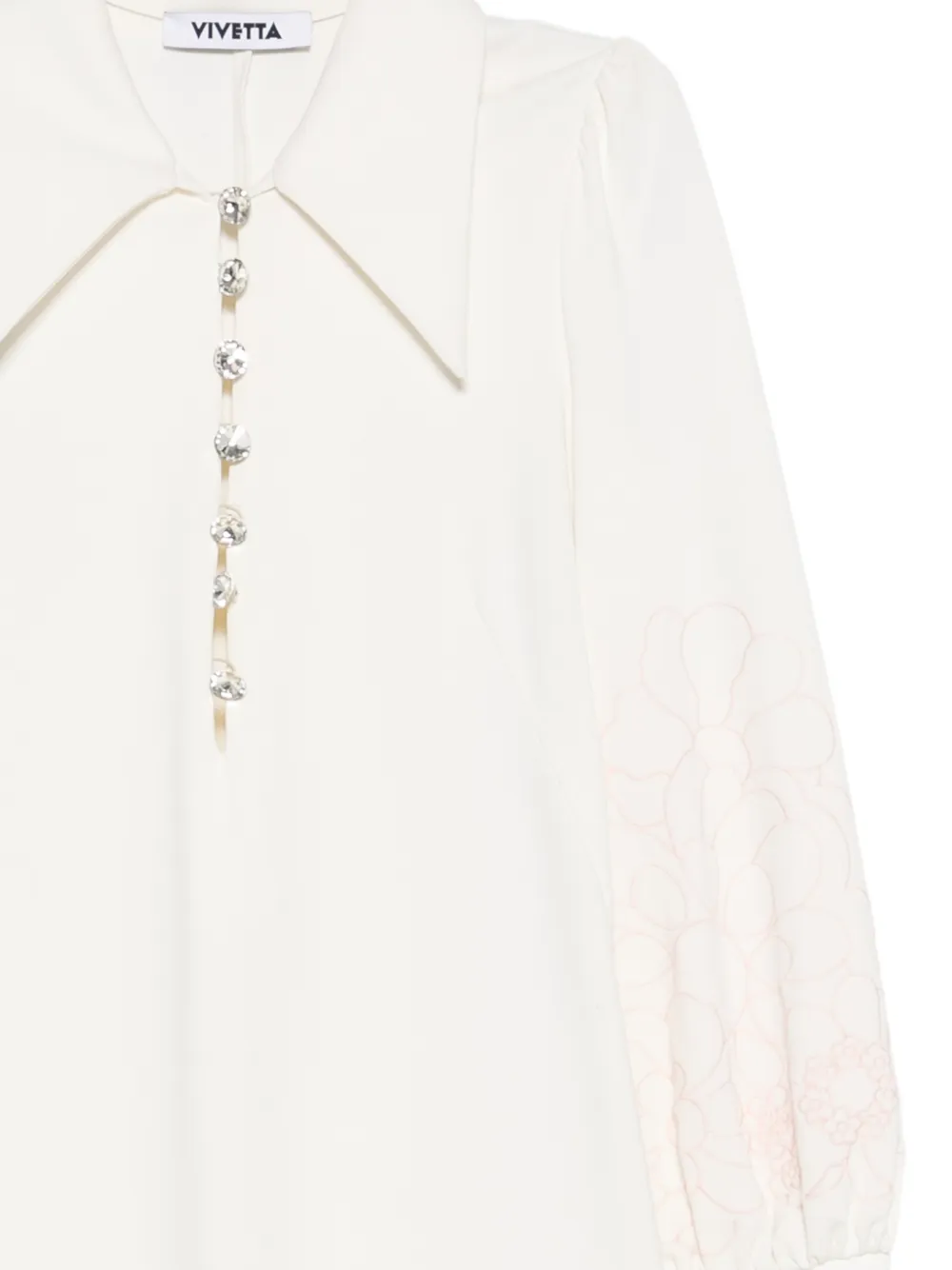 Vivetta Midi-jurk met geborduurde bloemen Wit