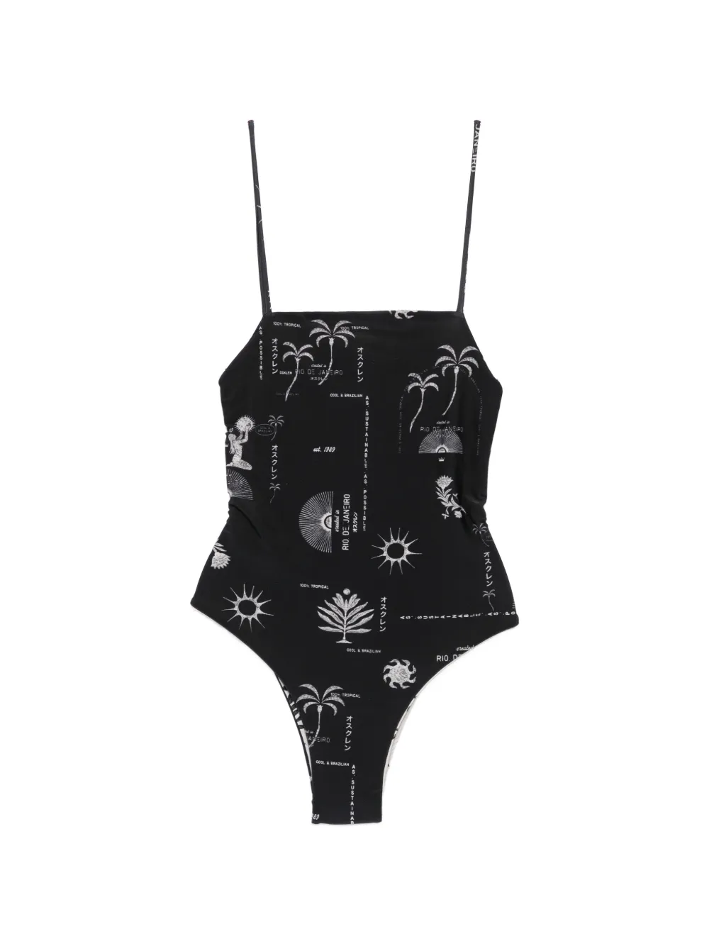 Osklen graphic-print cross-back swimsuit - Nero