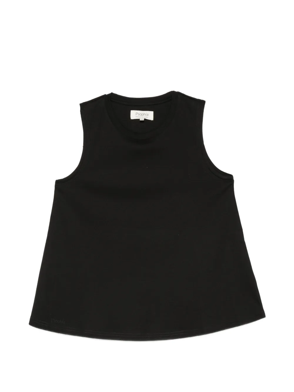 PSOPHIA sleeveless crew-neck cotton tank top - Nero